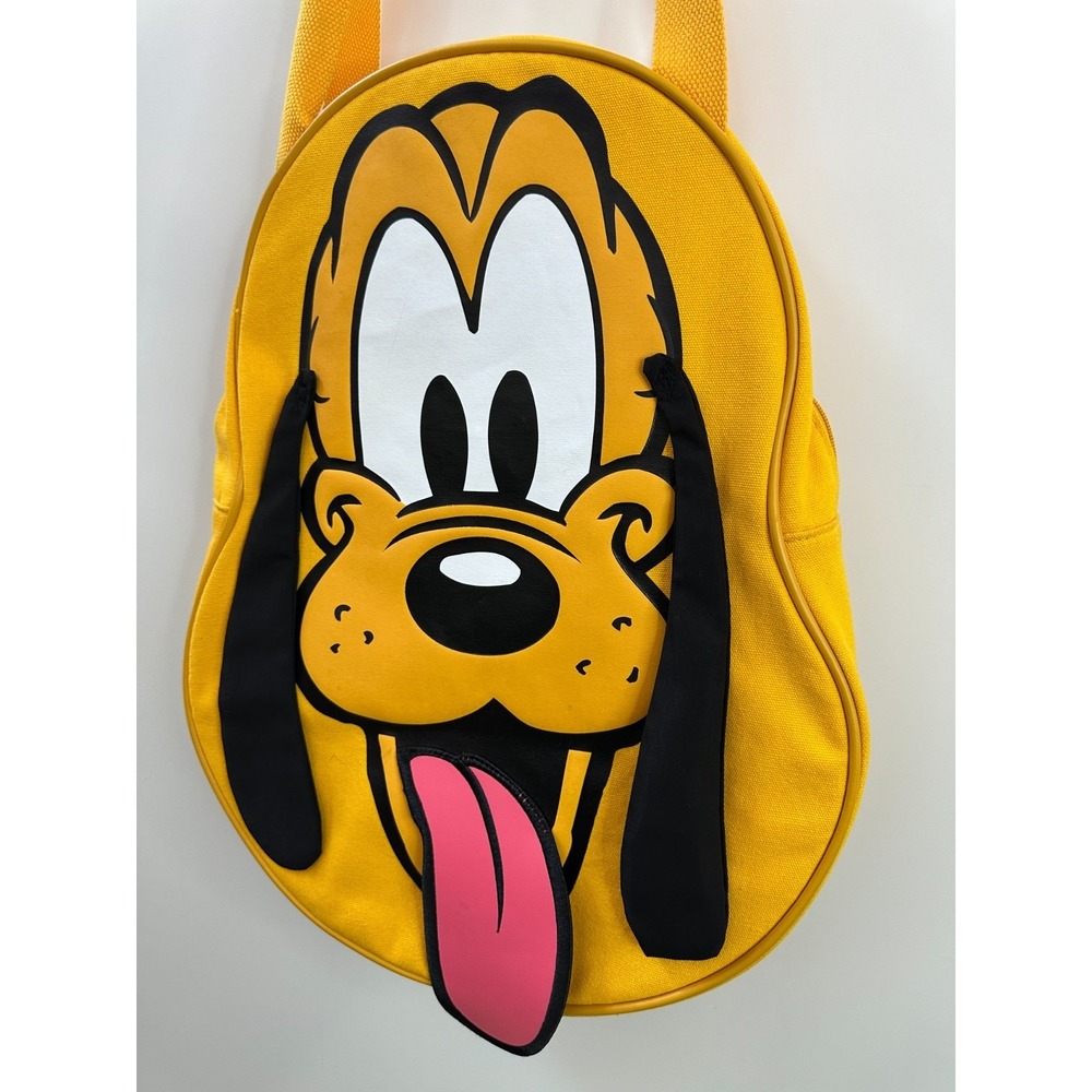 Disney Parks Pluto Big Face Canvas Tote Bag Disneyland Resort Yellow 3D Graphic - Picture 2 of 11